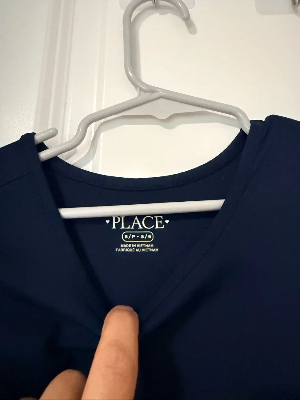 The Childrens Place Girls Navy Short Sleeve Pleated Dress